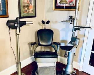 Circa 1940-1950 Optometrist chair and equipment!  Used by Dr. Anderson in Spartanburg SC. 