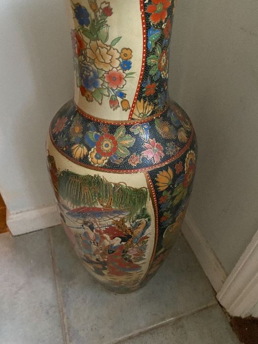 Porcelain oriental floor vase