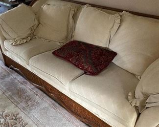 Wicker Sofa with removable washable cushions 