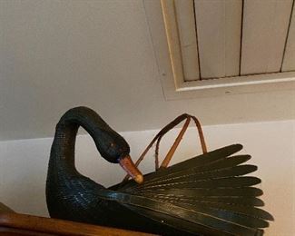 Wooden swan basket
