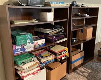 Office supplies. Both bookshelves are for sale.