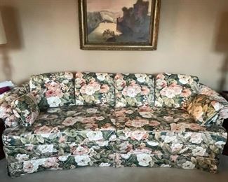 Floral couch in excellent condition - unbranded. Available for presale. $400/obo. To make an offer, call/text Lisa @ 615-854-8535  or email: nashville@entrustedestatesales.com
