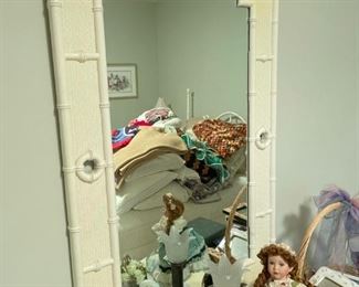 Vintage Antique White Wall Mirror (Has matching dresser, desk and chair -- see previous pictures), Available for presale. Call Lisa @ 615-854-8535 for price or email: nashville@entrustedestatesales.com