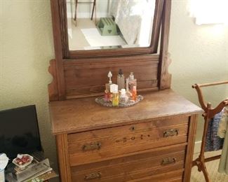 Antique Vanity Dresser - Perfume Bottles