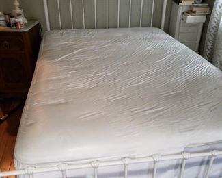 White Wrought Iron Double Headboard. 