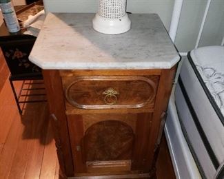 Vintage Side Cabinet with Marble Top
