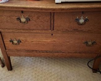 Antique Three Drawer Dresser/Cabinet 