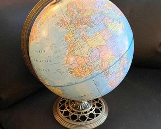 World Globe on Metal Stand