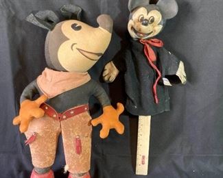 1930s Mickey Mouse Doll and 1950s Hand Puppet