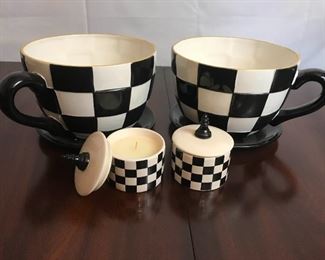 Black and White Checkered Cups and Candles