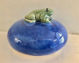 $75 Ceramic frog 5.5" H, 8" diam.