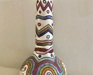 $95 - MCM ceramic vase.  10" H, 5.5" diam.