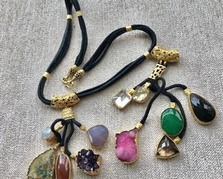 $70 Pendant on cord with stones, $50  Pendant with stones 