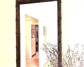 Pair bamboo style mirrors