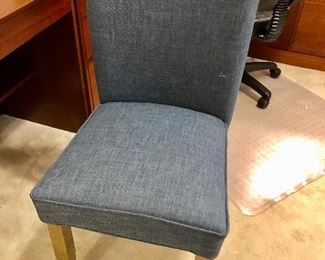 Blue pull up chair
