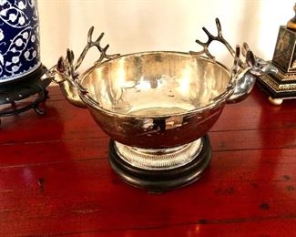 Silver plated deer bowl