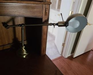 Heavy brass desk lamp