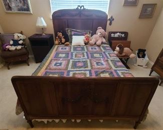 Antique matching  full size bed - frame only