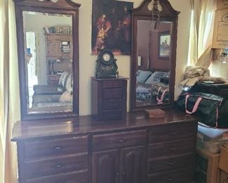 2 mirror 8 drawer & cabinet dressor 