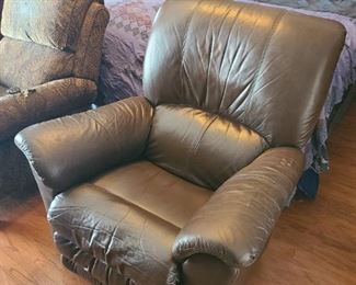 Brown leather recliner 
