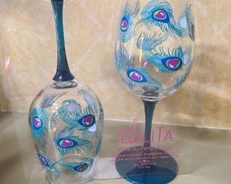 "Pretty As A Peacock" Lolita ~ Love My Party of Two wine glasses
*brand new