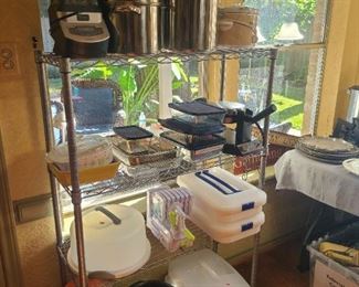 Ninja blender, Waring Pro waffle maker, Iris Schwartz & Wilton food carry cases