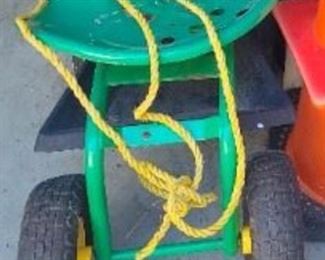 Rolling work seat with tool tray