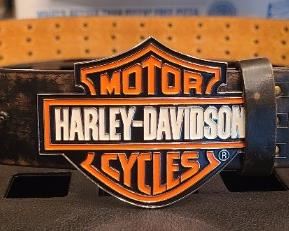 Harley-Davidson belt buckle w/leather belt