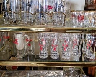 glass and brass shelving is not for sale