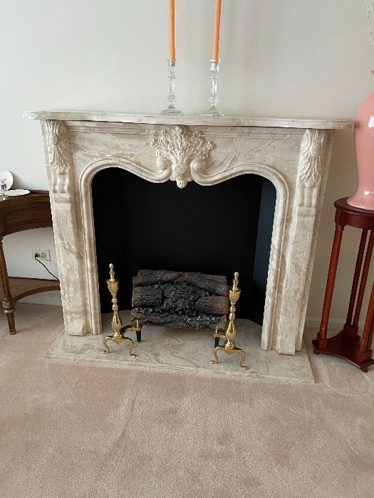 Faux Marble Removable Fireplace