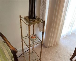 Brass Bamboo Style Stand  - Mid Century Lamp 