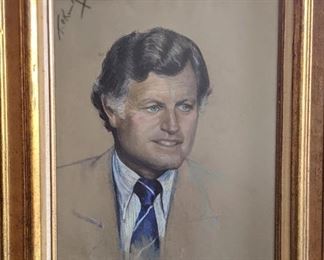 Ted Kennedy signed portrait
