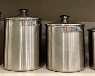 Item 63:  Set of 4 Stainless Canisters: $38