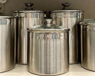 Item 64:  Set of Five Stainless Canisters: $44