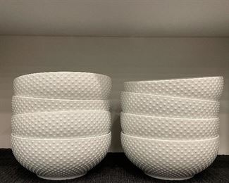Item 66:  (8) Textured White Porcelain Cereal Bowls:  $22