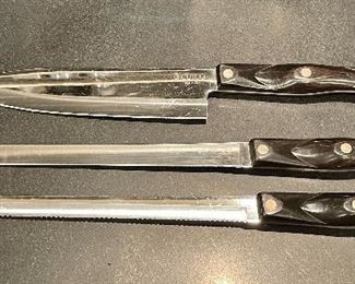 Item 68:  Cutco Knives                                                                                                    a.  1728 KB - Chef Knife (top):  SOLD                                                                                                            b.  1762 KA Salmon Knife:  $60                                                                                                             c.  1724 KB Bread Knife (bottom): SOLD