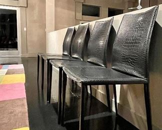 Item 11:  (4) Vintage Italian Embossed Dining Chairs - 18"l x 16"w x 35.5"h:  $795 