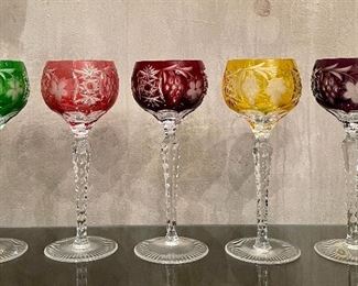 Item 14:  (5) Hungarian Cut Crystal Wine Glasses:  $225
