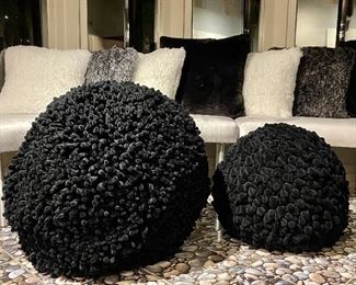 Item 89:  DreamWeavers Poofs:                                                                                 Large (left) - 24": $ (SOLD)                                                                                           Small (right) - 17": $65