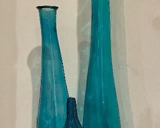 Item 102:  Set of Aqua Vases:  $85                                                                                           Tallest - 46.5"