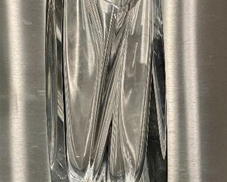 Item 109:  Kosta Boda Modernistic "Sails" Crystal Vase 8.75":  $34