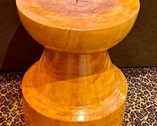 Item 15:  Heavy Turned Wood Side Table - 16.75" x 21.5":  $445