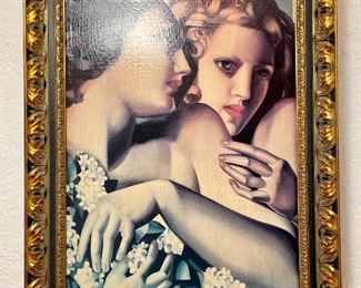 Item 131:  "Two Women" Oil on Canvas - attributed to Abby Schroeter- 31" x 39":  $325