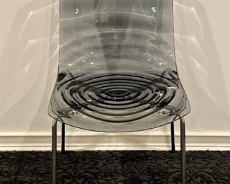 Item 20:  Calligaris l'Eau Smoked Gray Chair with Chrome Frame - 17.75"l x 16"w x 31"h:  $165