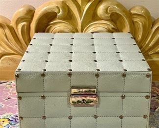 Item 136:  Global Views Leather Storage Box - 8" x 4.5":  $38