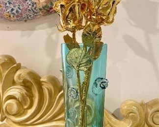 Item 25:  Art Glass Vase - 9.5": $28