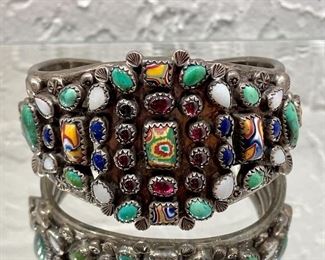 Item 140:  Sterling Silver & Stone Cuff:  $245