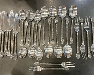 Item 71:  Set of Silverware:  $75                                                                                           8 knives, 6 teaspoons, 7 soup spoons, 5 dinner forks, 2 salad forks