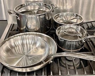 Item 152:  Set of 8 Pieces Kirkland Cookware (5 pans with 3 covers):  $150