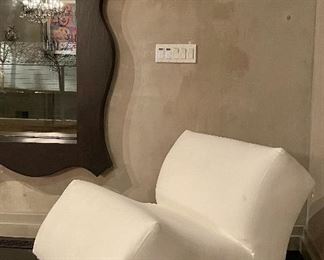 Item 96:  Oversized Contemporary Suede Rocking Chair - 32"l x 20"w x 32"h:  $395